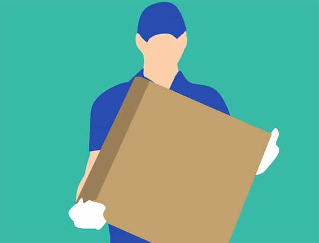 Clip-Art: ein Mann, der ein Paket hält