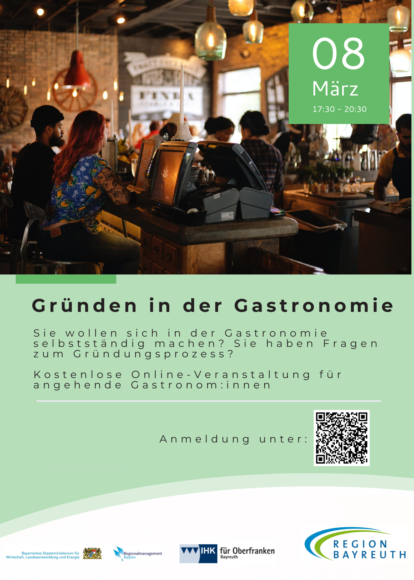 Am 08. März findet einen Informationsveranstaltung zum Thema Gründen in der Gastronomie statt.