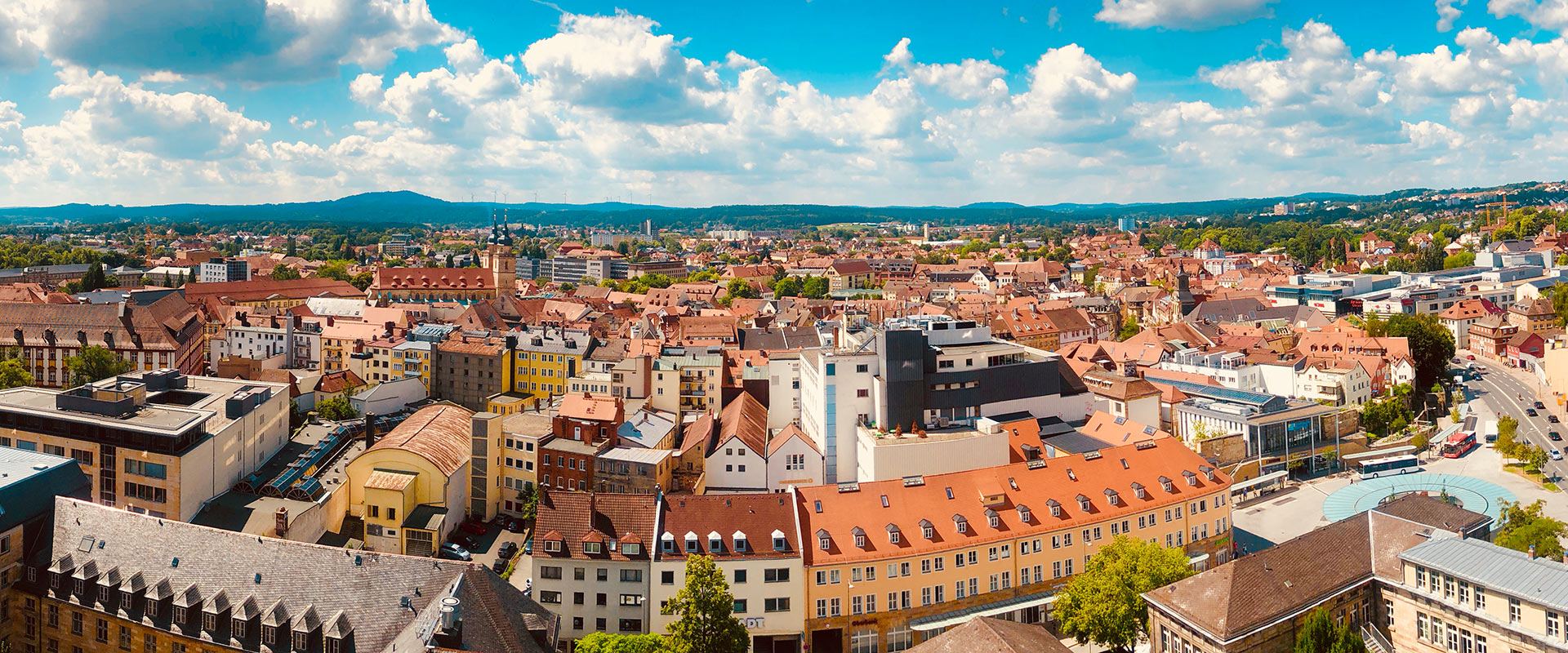 Panoramablick über die Stadt Bayreuth